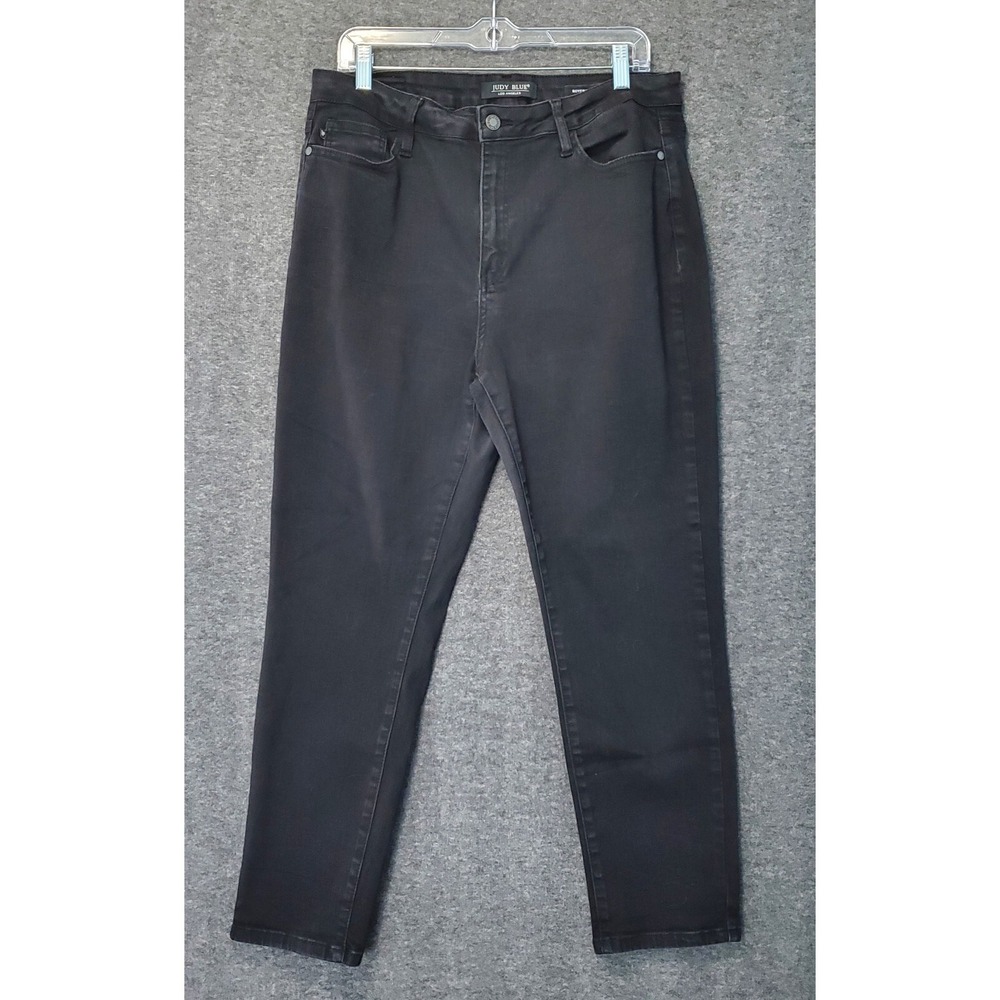 Judy Blue Jeans Womens Size 15/32 Black Charcoal Boyfriend Fit Mid Rise Stretch